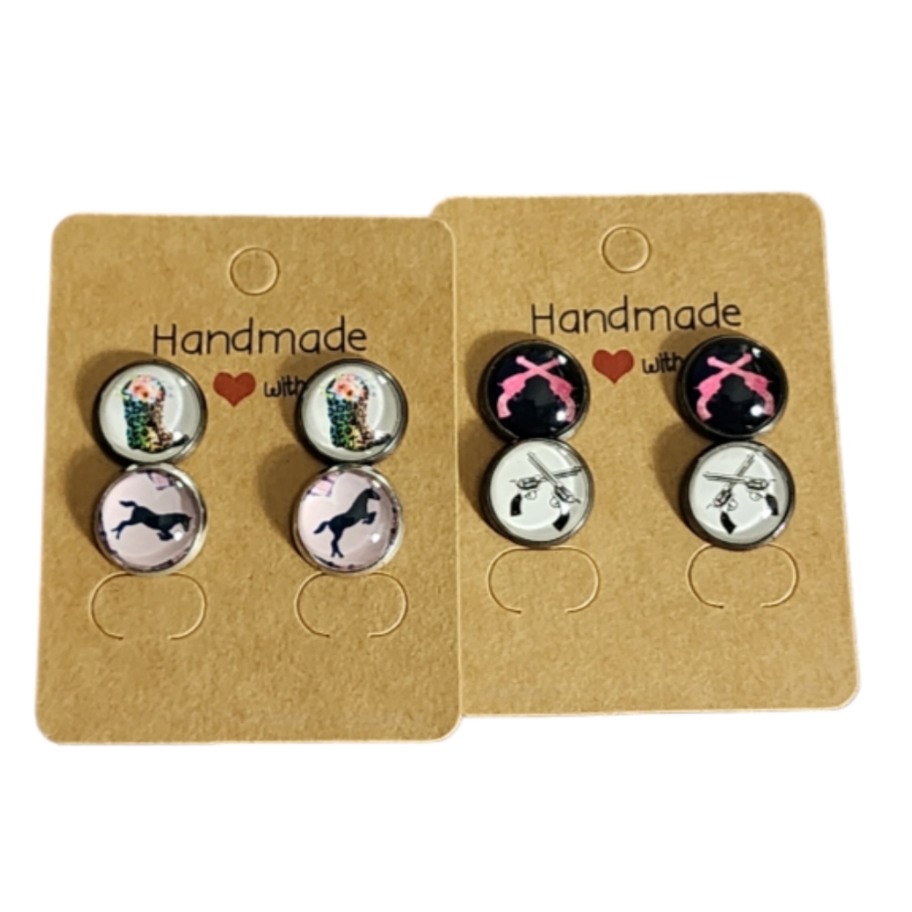 Western Mix Bulk/Pack Stud Earrings (4 Pairs)